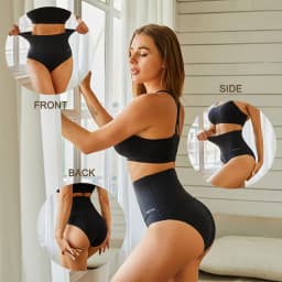 2Pcs/Set High Waist Panties Women Body Slimming Underwear Breathable Comfortable Briefs Solid Briefs Breathable Lingerie