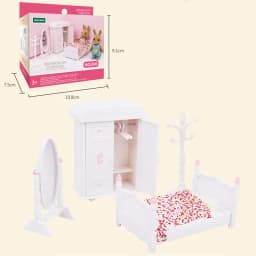 1:12 Forest Family Dollhouse Furniture Montessori Miniature Doll House Kitchen Bedroom Bathroom Accessories For Girl Gifts
