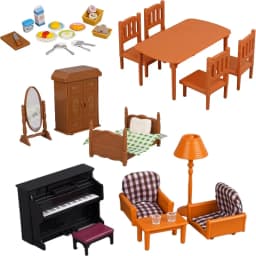 1:12 Forest Family Dollhouse Furniture Montessori Miniature Doll House Kitchen Bedroom Bathroom Accessories For Girl Gifts