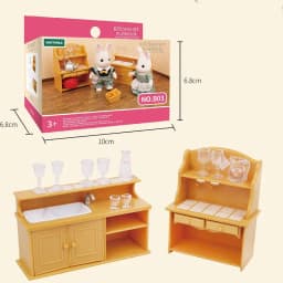 1:12 Forest Family Dollhouse Furniture Montessori Miniature Doll House Kitchen Bedroom Bathroom Accessories For Girl Gifts
