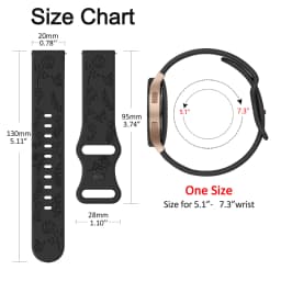20mm Flower Engraved Watch Strap For Samsung Galaxy Watch 6/5/4 40mm/44mm 5Pro 45mm Watch 6 4 Classic 43mm/47mm 42mm/46mm Band