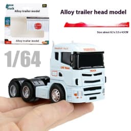 1:64 Alloy Truck Cab Model, Retro Style with Pull-Back Motor Action, Perfect Kids Toy, Miniature Collector's Item