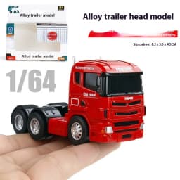 1:64 Alloy Truck Cab Model, Retro Style with Pull-Back Motor Action, Perfect Kids Toy, Miniature Collector's Item