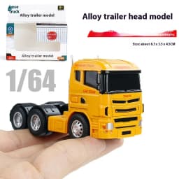1:64 Alloy Truck Cab Model, Retro Style with Pull-Back Motor Action, Perfect Kids Toy, Miniature Collector's Item