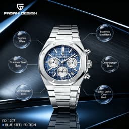 Pagani Design 2026 New VK63 Men's Business Quartz Watch Sapphire Stainless Steel 20Bar Waterproof Sports Chronometer Code Watch