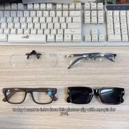 Glasses Clip With Myopia -0.75~-2.0 Glasses Clip With Case Can be Clip On Near-sighted Glasses For Driving Or Fishing