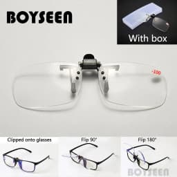 Glasses Clip With Myopia -0.75~-2.0 Glasses Clip With Case Can be Clip On Near-sighted Glasses For Driving Or Fishing