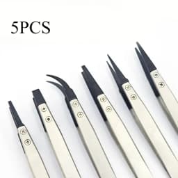 1-5PC Watch Hands Installation Work Tweezers Straight Elbow Handle Stainless Antistatic Plastic Tweezers ESD-259 ESD-259A ESD-7A