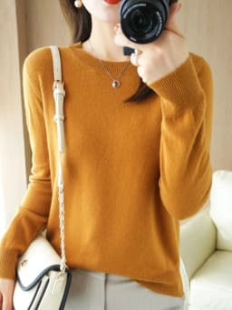 Autumn Winter Women Wool Sweater O-neck Long Sleeve Pullover Basic Casual Loose Style Famale Clothing Merino Wool Knitwear Tops