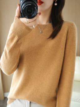Autumn Winter Women Wool Sweater O-neck Long Sleeve Pullover Basic Casual Loose Style Famale Clothing Merino Wool Knitwear Tops