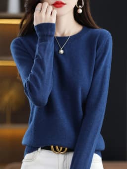 Autumn Winter Women Wool Sweater O-neck Long Sleeve Pullover Basic Casual Loose Style Famale Clothing Merino Wool Knitwear Tops