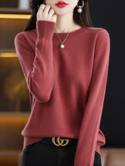 Autumn Winter Women Wool Sweater O-neck Long Sleeve Pullover Basic Casual Loose Style Famale Clothing Merino Wool Knitwear Tops