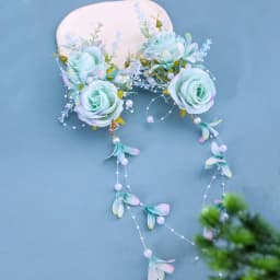 Chinese retro bridal headpiece 1 pair of pink floral tassel hair clips Wedding party performance headband Hair accessories