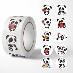 500Pcs /1 Rolls 2.5cm/1inch Plush Bear Festival Thanks Decorative Gift Box Crafts Sticker Tags Gift Box Sticker Label