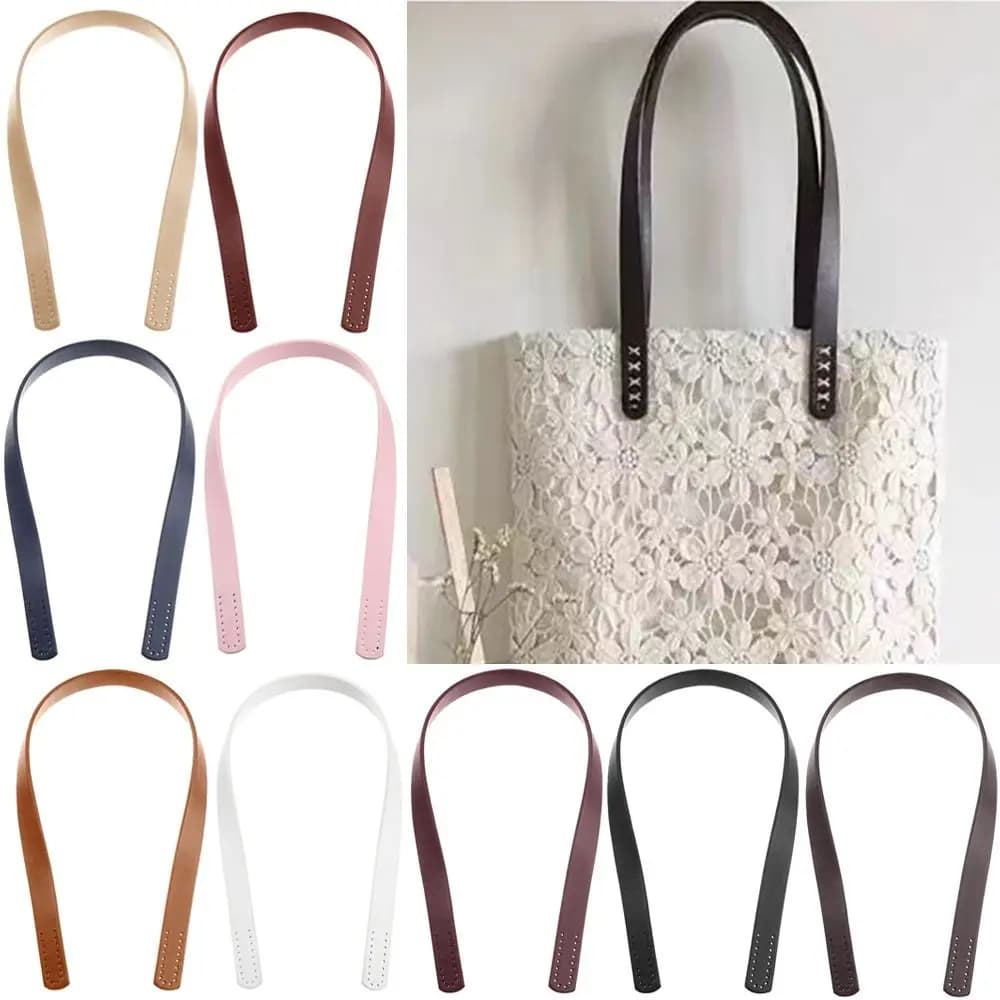 2Pcs PU Leather Shoulder Bag Strap Women Girls Bag Handles DIY Replacement Handle for Handbag Belt Bag Accessory