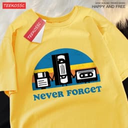 Never Forget The Old Radio Men Women T Shirts Harajuku O-Neck T-Shirts Vintage Oversize Clothing Summer Cotton Tshirts Couple