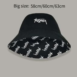 Big Head 63CM XL Size Letter Bucket Hat Men Double-Sided Women Floral Fisherman Hat Summer Casual Street Sun Hat Kids Bob Panama