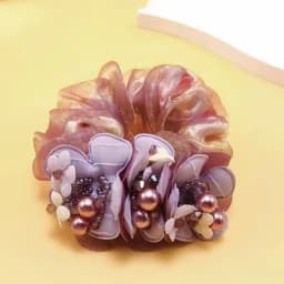 New Scrunchie White Flower Hair Ties Women Pearl Headdress Flower Highly Elastic Rubber Band Floral Hair Accessories