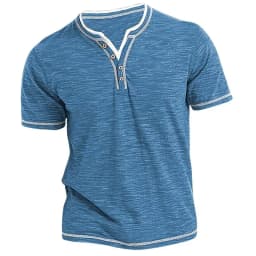 New Arrival Small V-neck Short Sleeve T-shirts Men's Casual Henley Collar Shirt Casual Slim Elastic Tops Tees Bottoming Shirts