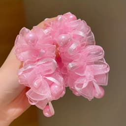 2Pcs Pink Cute Hair Tie Does Not Hurt Hair High Elasticity