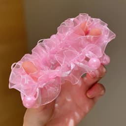 2Pcs Pink Cute Hair Tie Does Not Hurt Hair High Elasticity