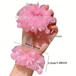 2Pcs Pink Cute Hair Tie Does Not Hurt Hair High Elasticity