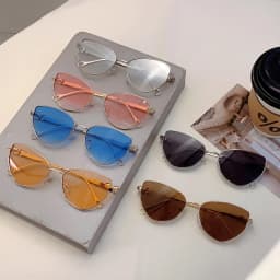 KAMMPT Vintage Cat Eye Sunglasses Women 2024 New Retro Stylish Gradient Shades Trendy Fashion Brand Designer Pink Sun Glasses