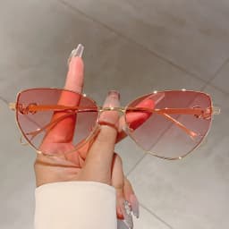 KAMMPT Vintage Cat Eye Sunglasses Women 2024 New Retro Stylish Gradient Shades Trendy Fashion Brand Designer Pink Sun Glasses