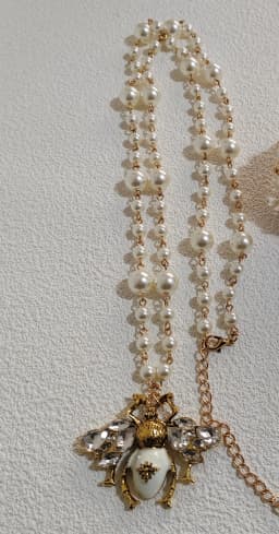 Luxury Handmade Elastic Pearl Bee Bracelet Bangle Jewelry For Women Party Gift