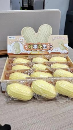 2 Styles Peanut Squishy Toys Crunchy Or Slow Rebound Food Shaped Stress Ball ASMR Sensory Fidget Toy for Adults Desk Recess Toy