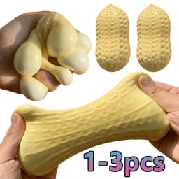 2 Styles Peanut Squishy Toys Crunchy Or Slow Rebound Food Shaped Stress Ball ASMR Sensory Fidget Toy for Adults Desk Recess Toy