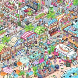 Kawaii Winter Street 3D Spring Letter Landscape Sticker DIY Pocket Cabin Scene festival gift