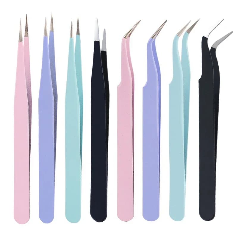 Stainless Steel Multipurpose Eyebrow Tweezers for Makeup Nail Art Rhinestone Pick Tool - Precision Decoration Grooming