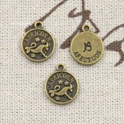 12pcs Charms Pisces Zodiac Vigro Aquarius Taurus Scorpio Pisces Aries Leo Gemini Cancer 12x10mm Tibetan Bronze Color Pendants