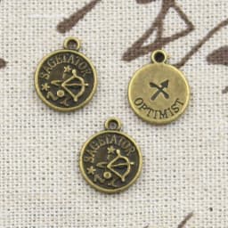 12pcs Charms Pisces Zodiac Vigro Aquarius Taurus Scorpio Pisces Aries Leo Gemini Cancer 12x10mm Tibetan Bronze Color Pendants
