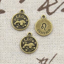 12pcs Charms Pisces Zodiac Vigro Aquarius Taurus Scorpio Pisces Aries Leo Gemini Cancer 12x10mm Tibetan Bronze Color Pendants
