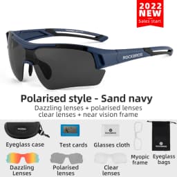 ROCKBROS Cycling Polarized glasses Bike Sunglasses Outdoor Sports Sunglasses MTB PC Goggles Eyewear 5/3 Lens Bicycle Accessory