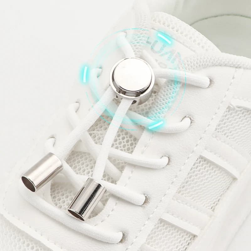 Elastic No Tie Shoe Laces Shoelaces for Sneaker Stretching Metal Buckle Lock Laces Quick Rubber Shoelace Round Shoestrings New