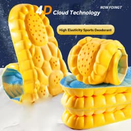 4D Cloud Technology Sports Insoles for Shoes PU Sole Soft Breathable Shock Absorption Cushion Running Orthopedic Care Insoles