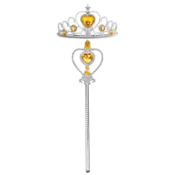 Kids Rhinestone Tiara Crown and Magic Wand with Glitter Crystal Head Hoop Jewelry Hair Accessories for Girls Teens Birthday Gift