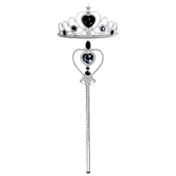 Kids Rhinestone Tiara Crown and Magic Wand with Glitter Crystal Head Hoop Jewelry Hair Accessories for Girls Teens Birthday Gift