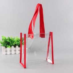 Transparent Pvc Clear Tote Bag Large Capacity Car Sewn Plastic Cosmetics Shopping Bag Jelly Bag Gift Bag Can