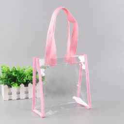 Transparent Pvc Clear Tote Bag Large Capacity Car Sewn Plastic Cosmetics Shopping Bag Jelly Bag Gift Bag Can