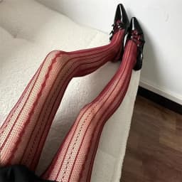 Women Sexy Lace Fishnet Stockings Lolita Hollow Out Solid Pantyhose JK Japanese Style High Waist Vintage Rhombus Striped Tights