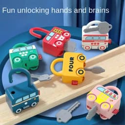 Number Matching Lock Toys Baby Learning Lock with Key Car Games Montessori Educational Toy Sensory Toys For Kids 1 2 3 Years