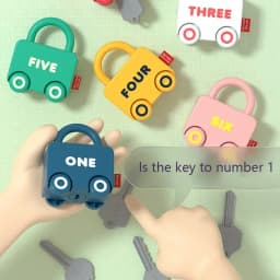 Number Matching Lock Toys Baby Learning Lock with Key Car Games Montessori Educational Toy Sensory Toys For Kids 1 2 3 Years