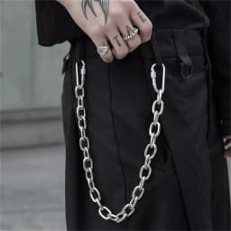 Punk Waist Belt Silver Trousers Chain for Men Jeans Belt Chain for Pants Cool Metal Rock Chain Hiphop Summer Jewelry Man