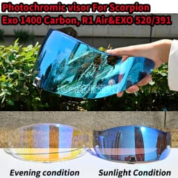 Helmets Visor For Scorpion Exo 1400 Carbon, R1 & EXO 520 391 Motorcycle Helmet Lens Visor Plating Uv Protection Lens Faceshield