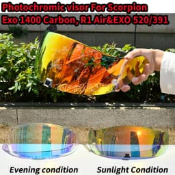 Helmets Visor For Scorpion Exo 1400 Carbon, R1 & EXO 520 391 Motorcycle Helmet Lens Visor Plating Uv Protection Lens Faceshield