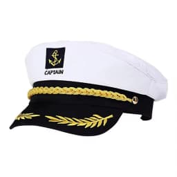 Excellent Decoration for Adult Yacht Blue and White Striped Sailor Captain Hat 3D Embroidered Sailor Hat Party Dance Costume